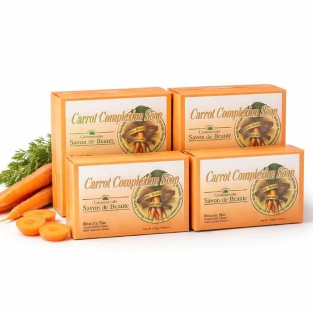 4-Pack Carrot Complexion Soap 4.4oz Beauty Bars with Carrot Extract